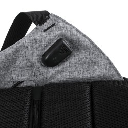 Sac à Dos Éco-responsable Personnalisé avec Chargeur USB Intégré Koneit Matières : polyester Couleurs : gris accessoire événemen