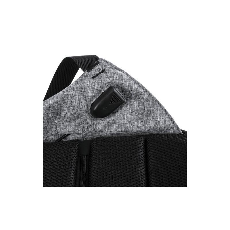 Sac à Dos Éco-responsable Personnalisé avec Chargeur USB Intégré Koneit Matières : polyester Couleurs : gris accessoire événemen