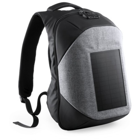 Sac à Dos Éco-responsable Personnalisé avec Chargeur USB Intégré Koneit Matières : polyester Couleurs : gris impression logo hau