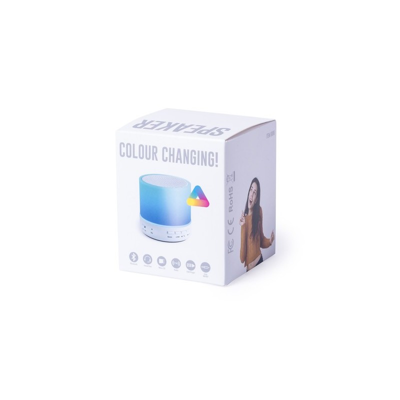 Haut-Parleur Bluetooth et LED Personnalisé pas cher - Stockel Couleurs : blanc personnalisable avec votre logo