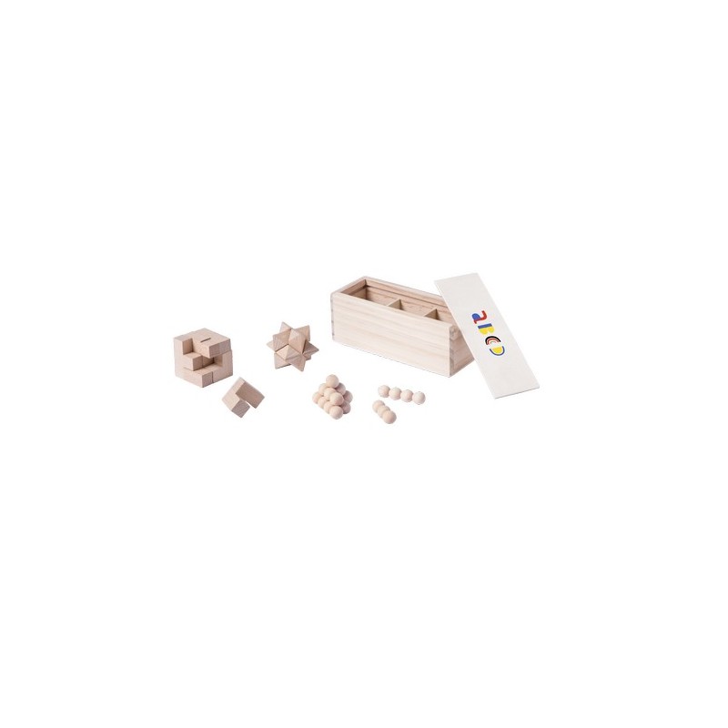 Set de Jeux d'Habilités Publicitaires Éco-responsables pour Entreprises - Genium Matières : bois impression haute définition