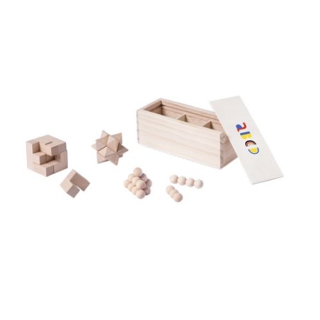 Set de Jeux d'Habilités Publicitaires Éco-responsables pour Entreprises - Genium Matières : bois impression haute définition