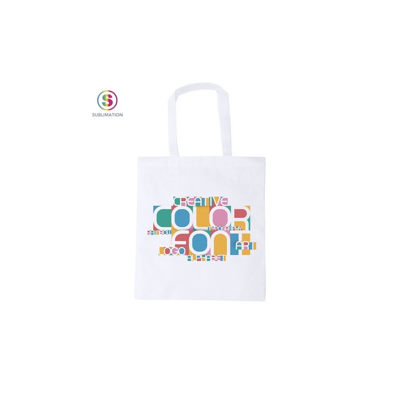 Sac shopping personnalisable  Mirtal - Sac sublimation publicitaire Matières : polypropylène (PP) Couleurs : blanc personnalisab