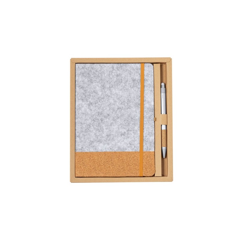 Set Écolo Personnalisé de Carnet et Stylo - Webermax Matières : liège personnalisable avec votre logo