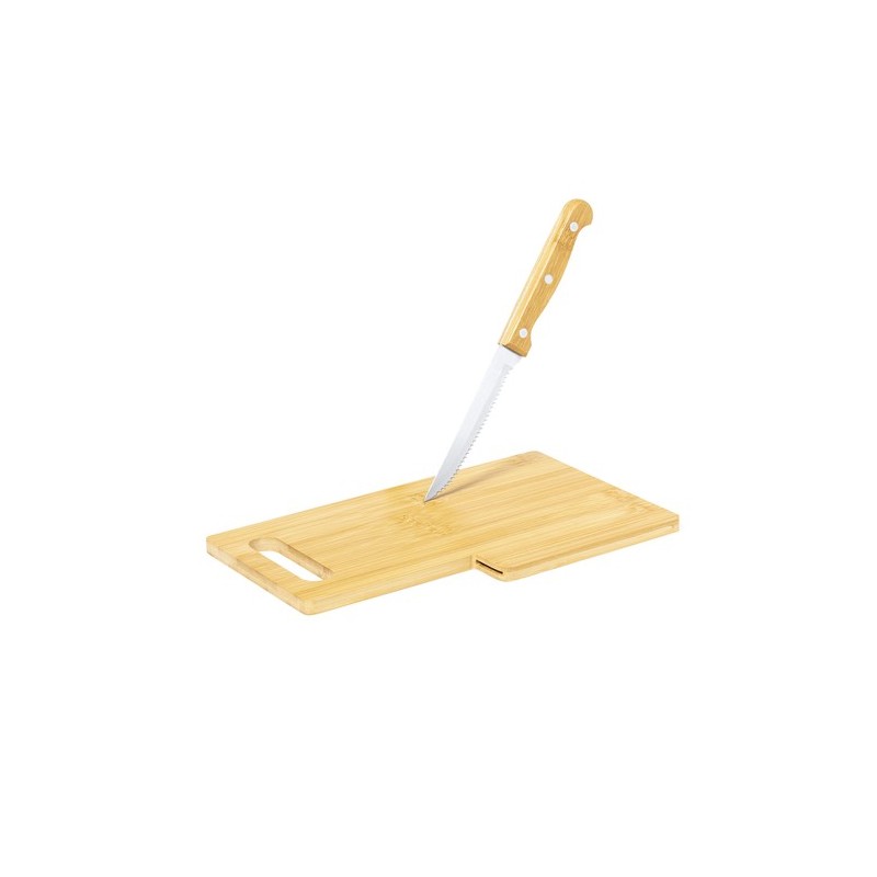 Planche à Découper Seslat en Bambou avec Couteau
