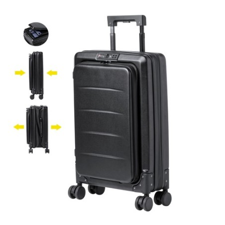 Trolley Pliable Personnalisé Éco-responsable Dopkin Matières : ABS Couleurs : noir personnalisable avec votre logo