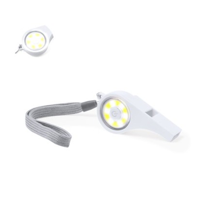 Sifflet Personnalisé Éclairant et Performant à Prix Abordable - Pincher Couleurs : blanc personnalisable avec votre logo