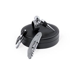Coffret d'Accessoires à Vin Personnalisé Albion Matières : PU Couleurs : noir