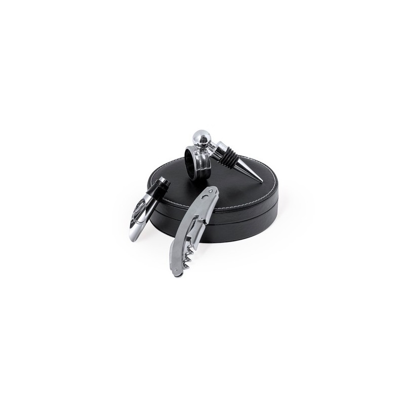 Coffret d'Accessoires à Vin Personnalisé Albion Matières : PU Couleurs : noir