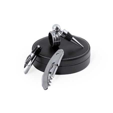 Coffret d'Accessoires à Vin Personnalisé Albion Matières : PU Couleurs : noir