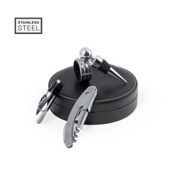 Coffret d'Accessoires à Vin Personnalisé Albion Matières : PU Couleurs : noir 2