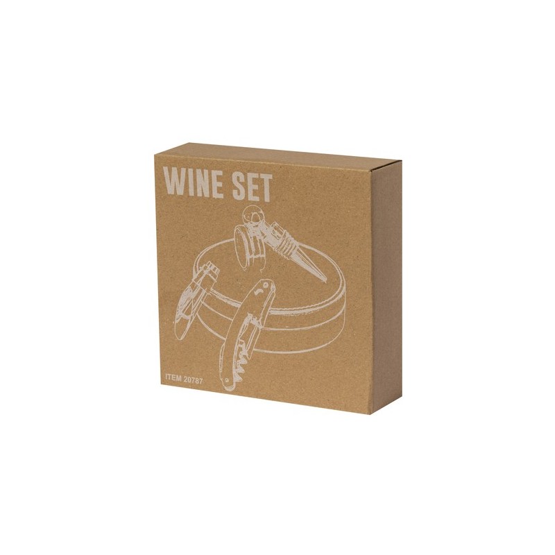 Coffret d'Accessoires à Vin Personnalisé Albion Matières : PU Couleurs : noir objet promotionnel éco-responsable