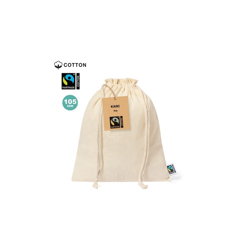 Sac à Chaussures Durable Personnalisé Kaiki Fairtrade pas cher Matières : coton Couleurs : naturel personnalisable avec votre lo