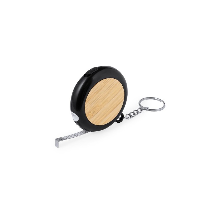 Mètre Multi-Outils Pratique et Éco-responsable 1m Wilco Matières : bambou Couleurs : noir cadeau entreprise pas cher