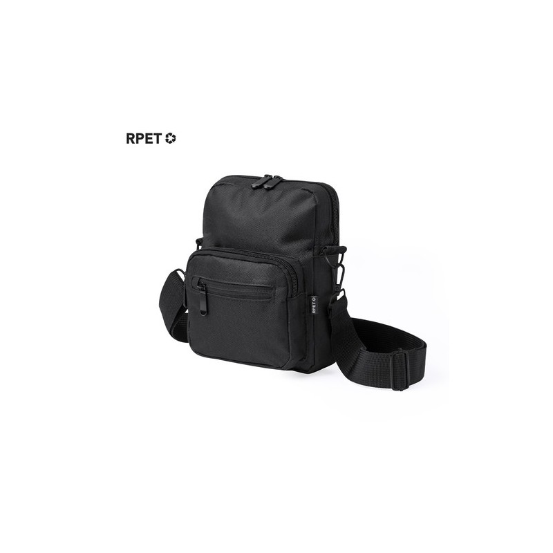 Bandoulière Éco-responsable Personnalisée en RPET Pas Cher - Lixia Couleurs : noir Matières : polyester recyclé personnalisable 
