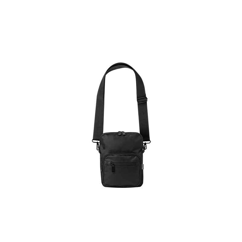 Bandoulière Éco-responsable Personnalisée en RPET Pas Cher - Lixia Couleurs : noir Matières : polyester recyclé impression haute