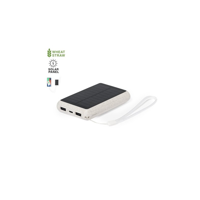 Batterie Solaire Personnalisable - Power Bank Dawson Matières : ABS Couleurs : naturel personnalisable avec votre logo
