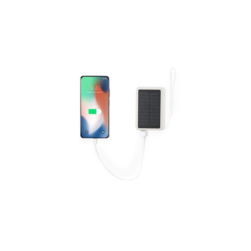 Batterie Solaire Personnalisable - Power Bank Dawson Matières : ABS Couleurs : naturel marquage laser ultra précis