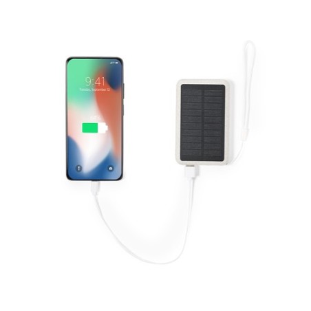 Batterie Solaire Personnalisable - Power Bank Dawson Matières : ABS Couleurs : naturel marquage laser ultra précis