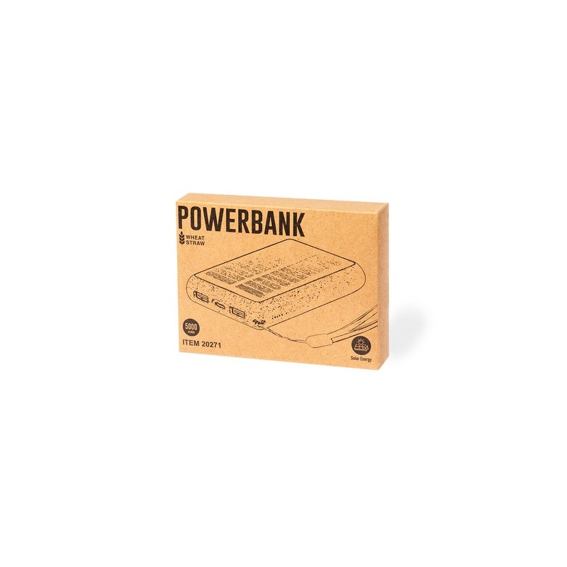 Batterie Solaire Personnalisable - Power Bank Dawson Matières : ABS Couleurs : naturel cadeau collaborateur premium