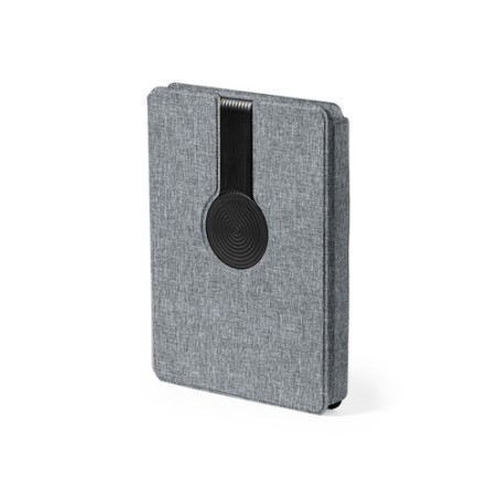Bloc Notes Multifonction Éco-responsable avec Chargeur et Papeterie Morrison Matières : PET recyclé Couleurs : gris objet promot