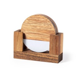Set Éco-responsable de Sous-Verres Personnalisés Derrol Matières : bois 2