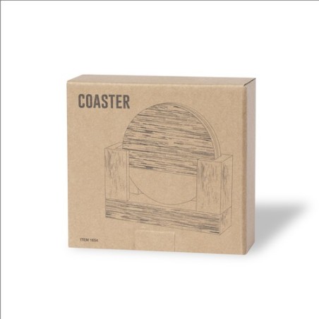 Set Éco-responsable de Sous-Verres Personnalisés Derrol Matières : bois marquage laser ultra précis