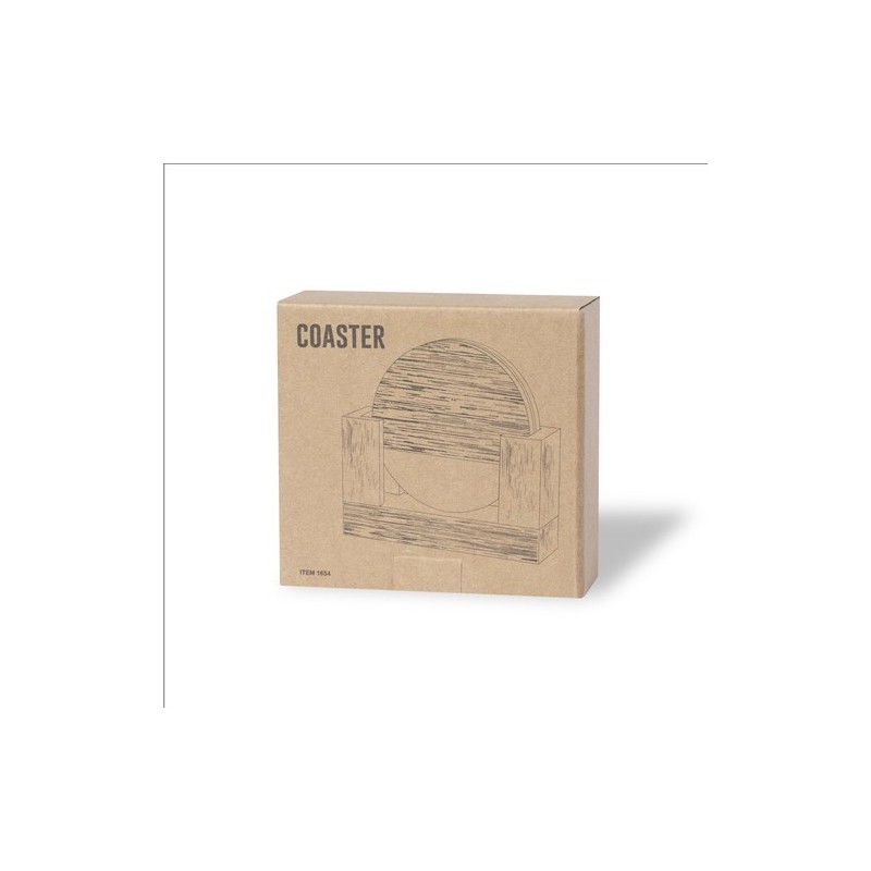 Set Éco-responsable de Sous-Verres Personnalisés Derrol Matières : bois livraison express 24h 48h