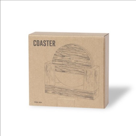 Set Éco-responsable de Sous-Verres Personnalisés Derrol Matières : bois livraison express 24h 48h