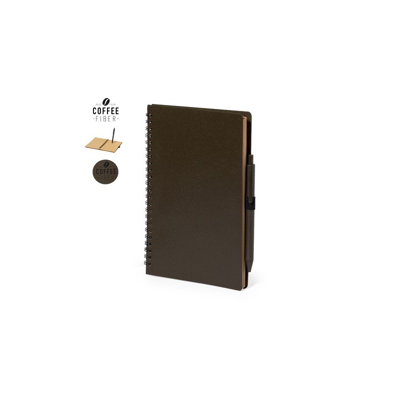 Cahier Éco-responsable Personnalisé avec Stylo - Alanna pas cher Matières : polypropylène (PP) Couleurs : marron personnalisable