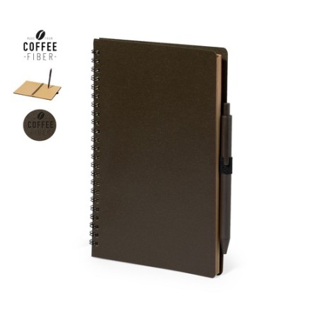 Cahier Éco-responsable Personnalisé avec Stylo - Alanna pas cher Matières : polypropylène (PP) Couleurs : marron personnalisable