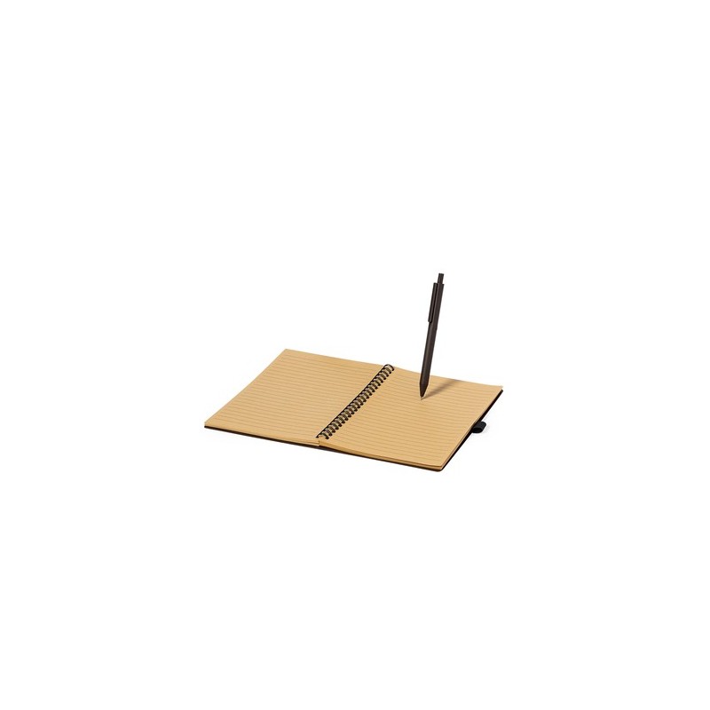Cahier Éco-responsable Personnalisé avec Stylo - Alanna pas cher Matières : polypropylène (PP) Couleurs : marron impression haut