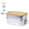Gamelle Personnalisée en Acier Inoxydable Recyclé Vickers pas cher Matières : bambou