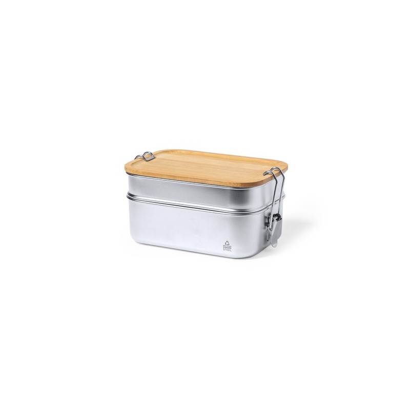 Gamelle Personnalisée en Acier Inoxydable Recyclé Vickers pas cher Matières : bambou personnalisable avec votre logo