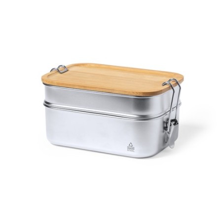 Gamelle Personnalisée en Acier Inoxydable Recyclé Vickers pas cher Matières : bambou personnalisable avec votre logo