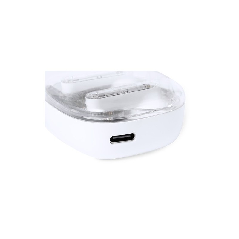 Écouteurs Bluetooth Ergonomiques Personnalisés pas chers - Webex Couleurs : blanc impression haute définition