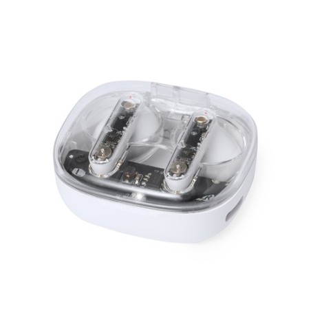 Écouteurs Bluetooth Ergonomiques Personnalisés pas chers - Webex Couleurs : blanc marquage laser ultra précis