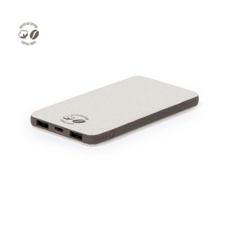 Batterie Éco-responsable Personnalisée 5000 mAh - Power Bank Mayer Matières : coton recyclé Couleurs : marron personnalisable av