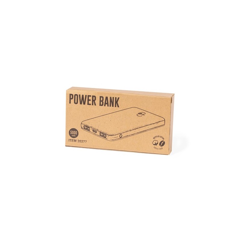 Batterie Éco-responsable Personnalisée 5000 mAh - Power Bank Mayer Matières : coton recyclé Couleurs : marron livraison express 