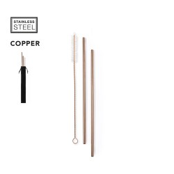 Set de Paille Personnalisée en Acier Inoxydable Pas Cher - Firux Matières : acier inoxydable