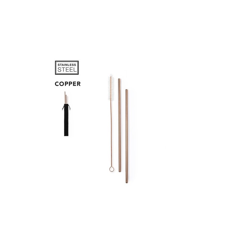 Set de Paille Personnalisée en Acier Inoxydable Pas Cher - Firux Matières : acier inoxydable