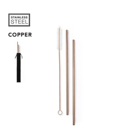 Set de Paille Personnalisée en Acier Inoxydable Pas Cher - Firux Matières : acier inoxydable