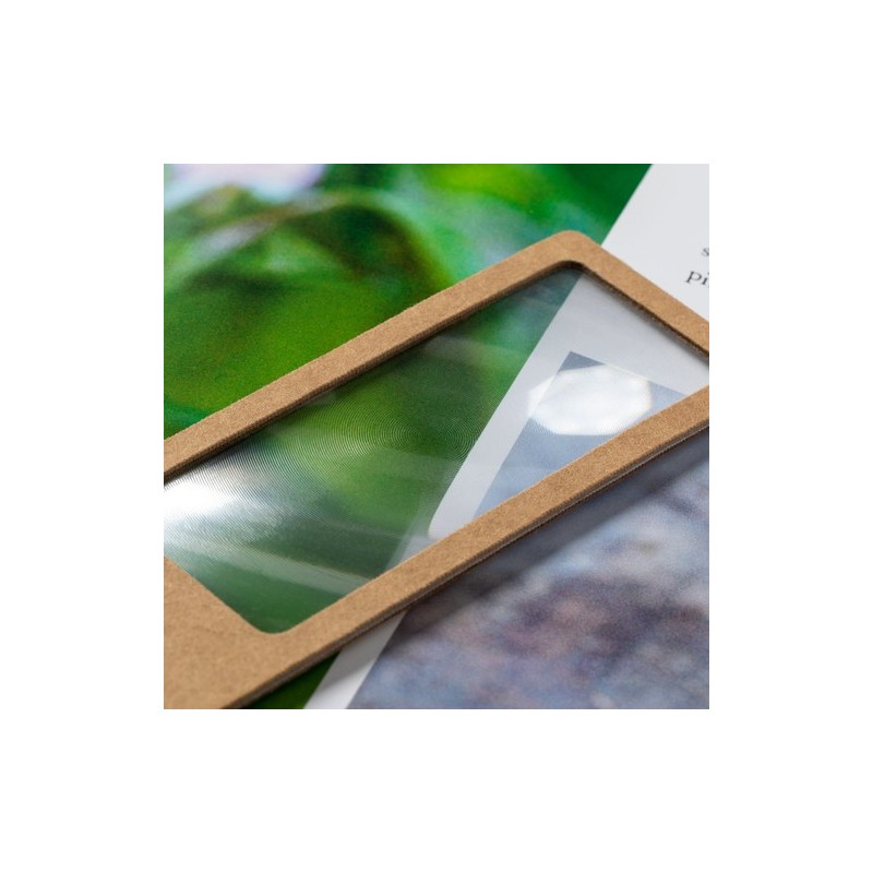Loupe Éco-responsable de Marque Pages Publicitaires Kigan Matières : carton recyclé marquage laser ultra précis