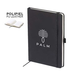 Bloc Notes Personnalisé Éco-responsable Xeria Matières : PU Couleurs : noir 2