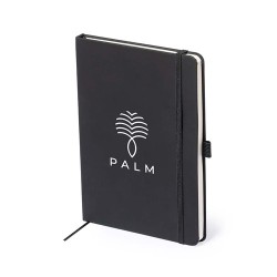 Bloc Notes Personnalisé Éco-responsable Xeria Matières : PU Couleurs : noir marquage laser ultra précis