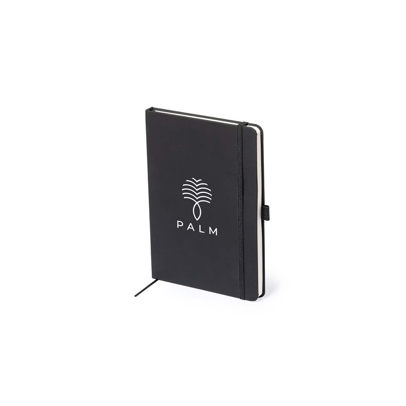 Bloc Notes Personnalisé Éco-responsable Xeria Matières : PU Couleurs : noir marquage laser ultra précis