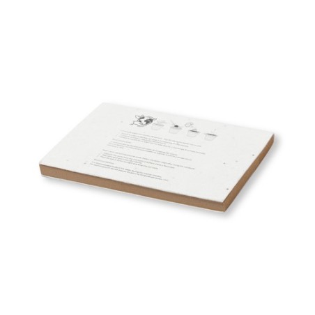Bloc Notes Éco-responsable Ensemencé Personnalisé Zomek - Papeterie pas cher Couleurs : blanc marquage laser ultra précis