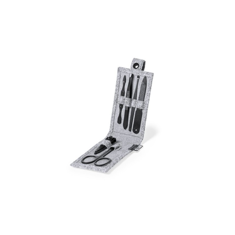 Set Éco-responsable Pratique de Manucure Lacky - Cadeau Personnalisé pas cher Matières : PET recyclé Couleurs : gris cadeau entr