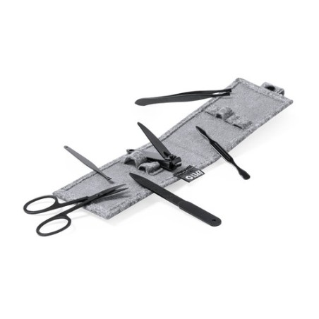Set Éco-responsable Pratique de Manucure Lacky - Cadeau Personnalisé pas cher Matières : PET recyclé Couleurs : gris impression 