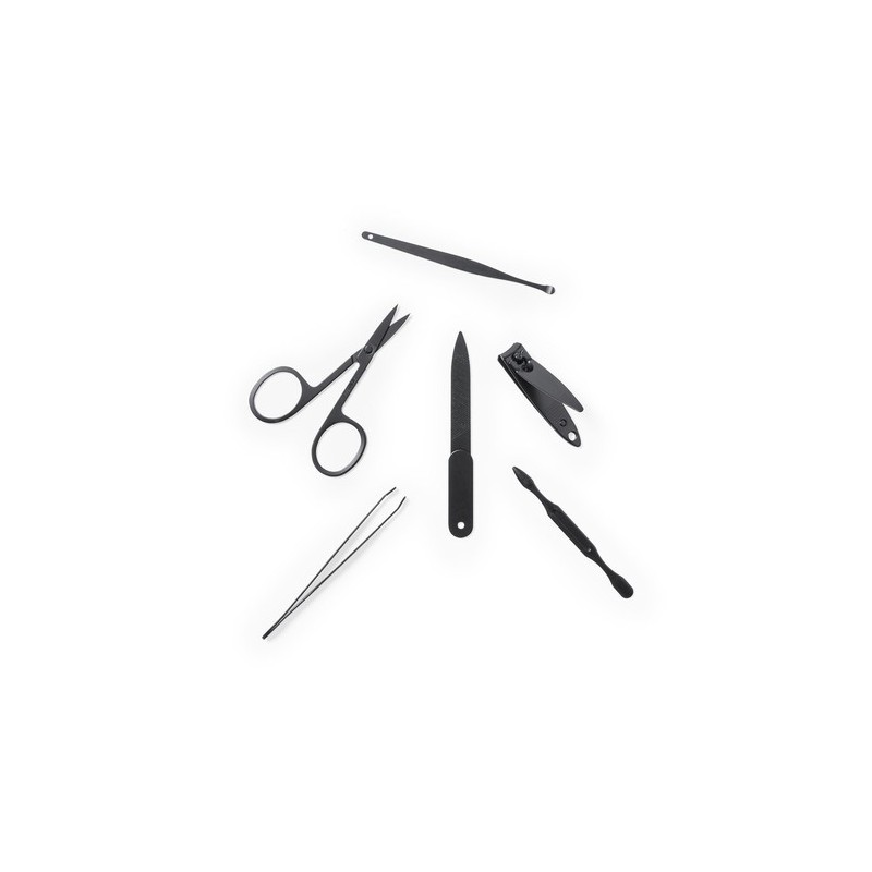 Set Éco-responsable Pratique de Manucure Lacky - Cadeau Personnalisé pas cher Matières : PET recyclé Couleurs : gris marquage la